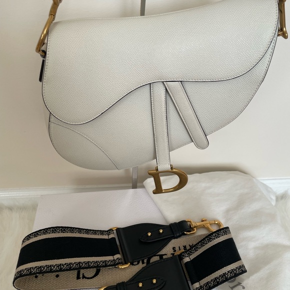 Dior medium saddle bag latte grained calfskin - Picture 5 of 12